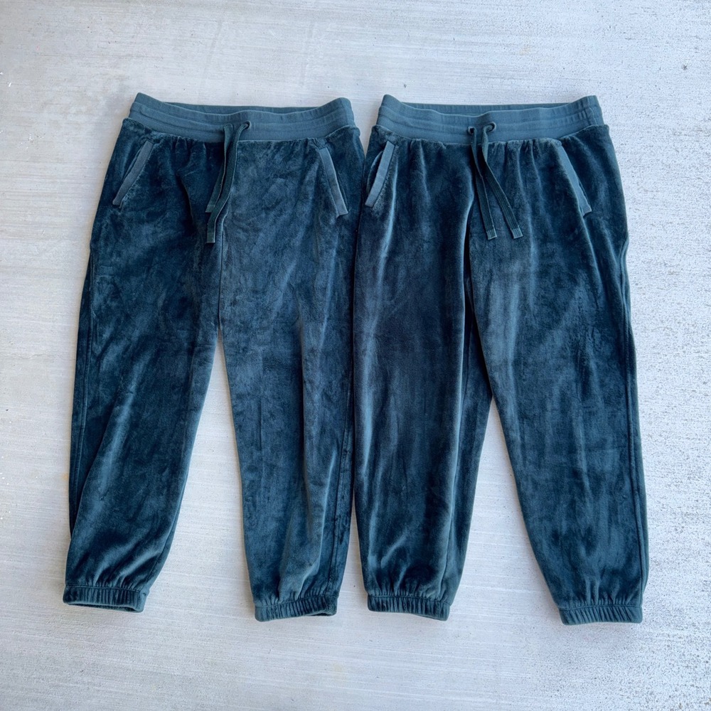 Athleta Pants Bundle Womens Large Teal Green Fleece Double Cozy Karma Jogger